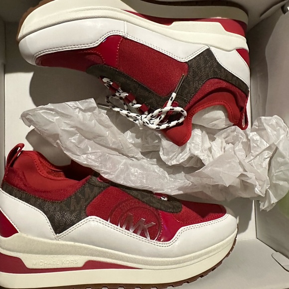 Red & Brown MK Sneakers - Picture 4 of 7